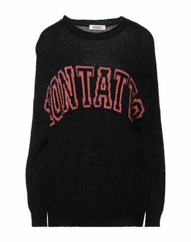 Kontatto Woman Sweater Black Acrylic, Mohair wool, Polyamide Cover