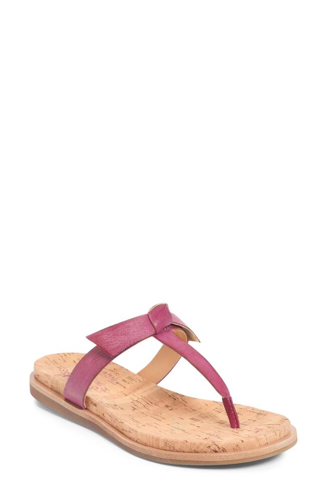 Kork-Ease T-Strap Sandal in Purple Leather Cover