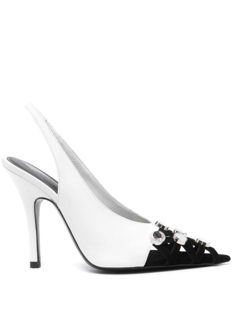 The Attico 105mm Fiona slingback pumps - White Cover