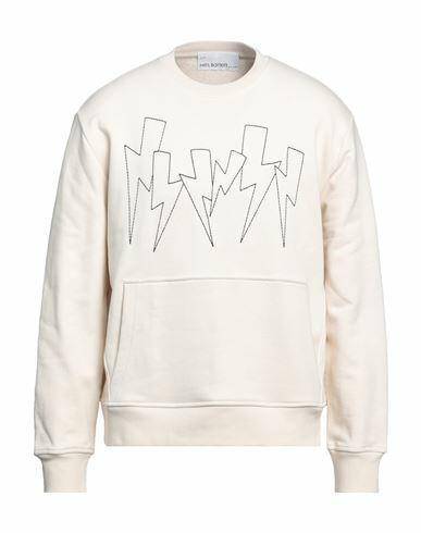 Neil Barrett Man Sweatshirt Ivory Cotton, Elastane Cover