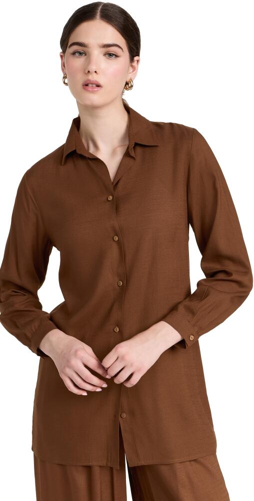 Playa Lucila Button Down Shirt Brown Cover