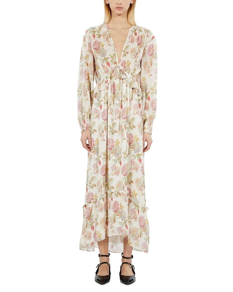 The Kooples Floral Ruffle Trim Maxi Dress Cover