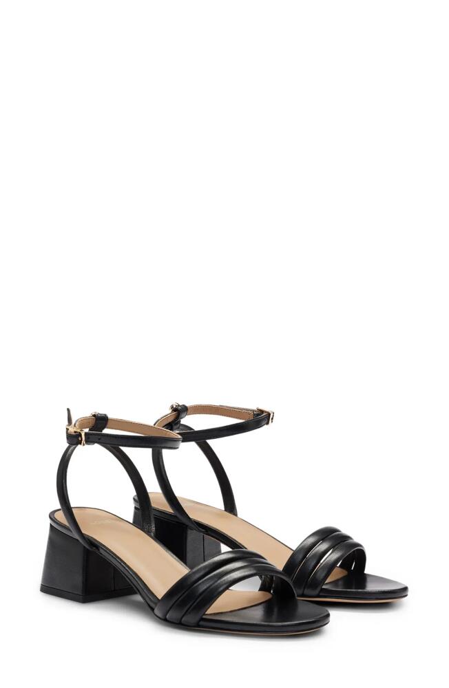 BOSS Melanie Ankle Strap Sandal in Black Cover