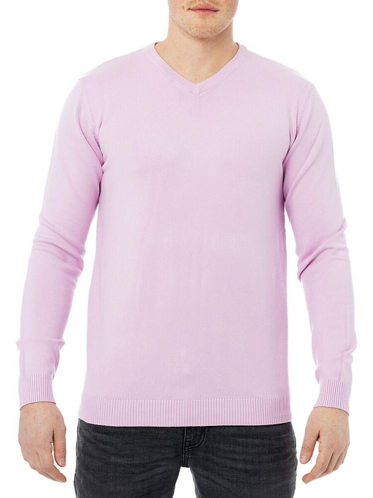 X Ray Men's Solid V Neck Sweater - Pale Pink Cover