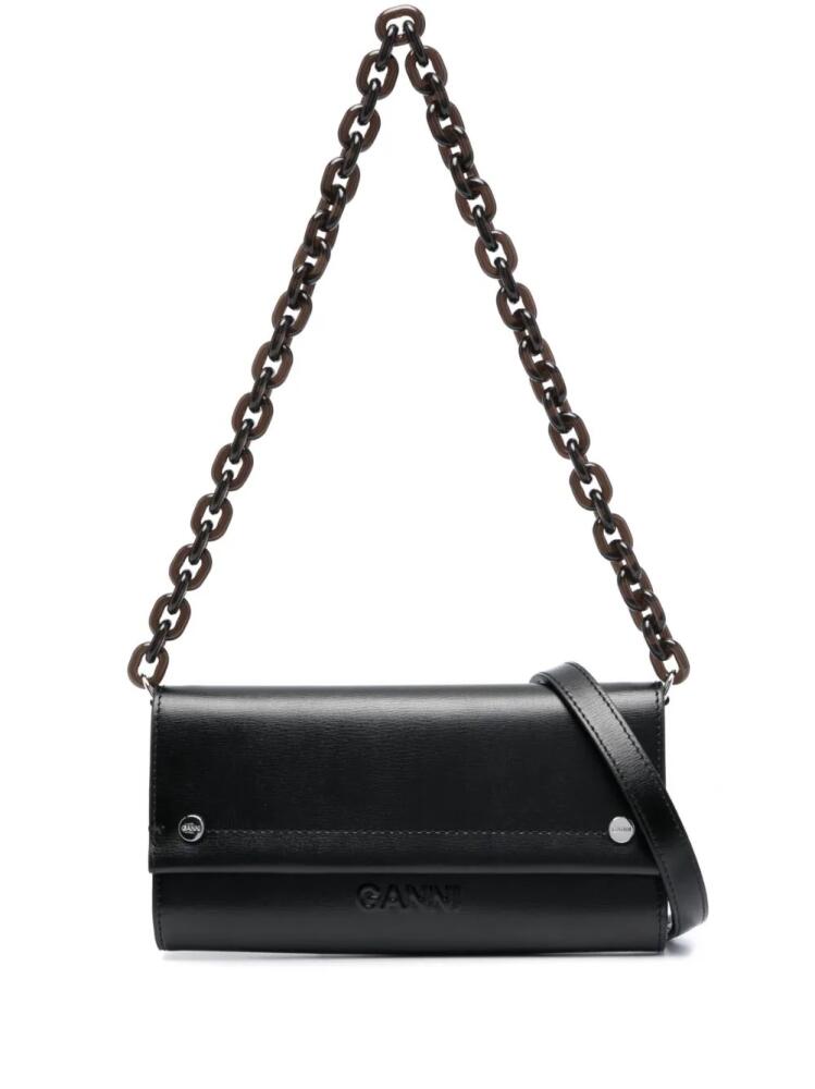 GANNI small Banner shoulder bag - Black Cover