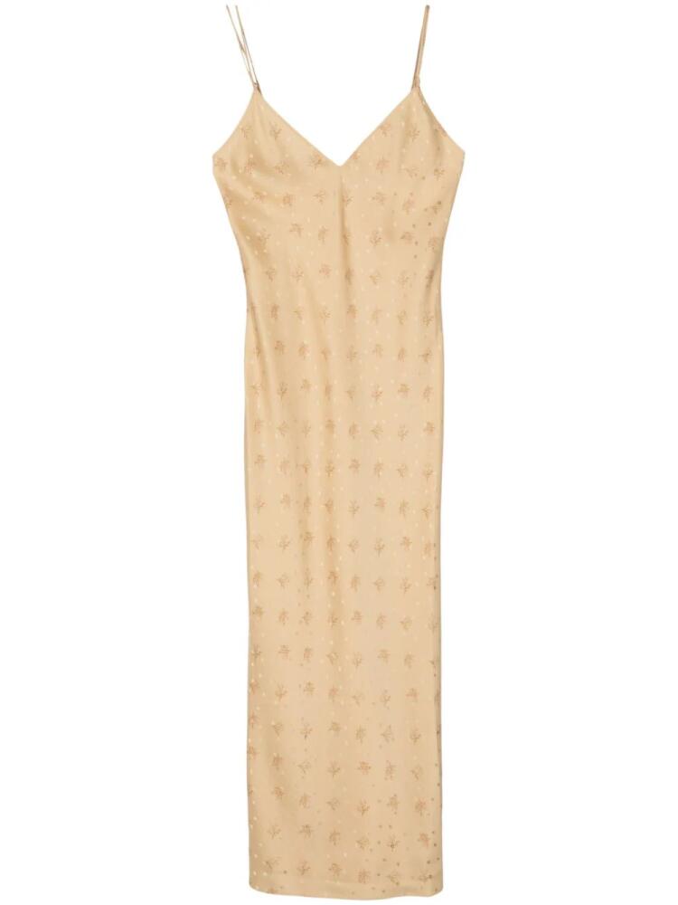 FRAME Cami silk maxi dress - Neutrals Cover