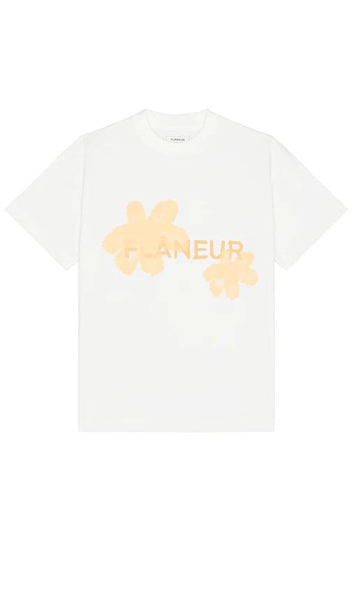 FLANEUR Floral Watercolor T-Shirt in White Cover