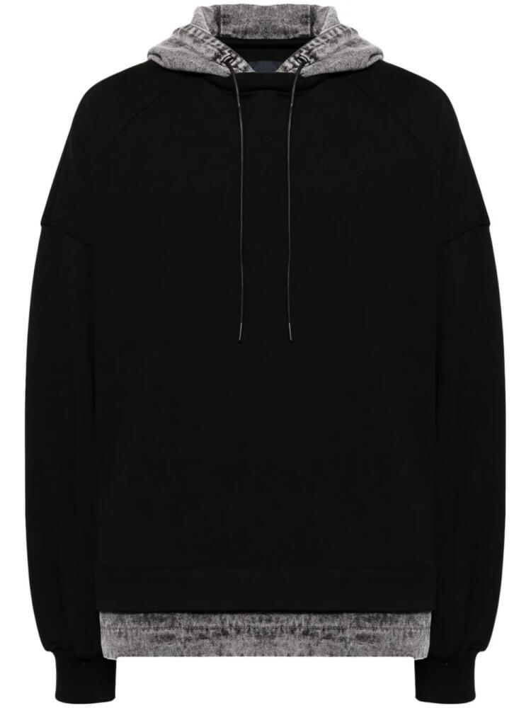 Juun.J layered denim hoodie - Black Cover