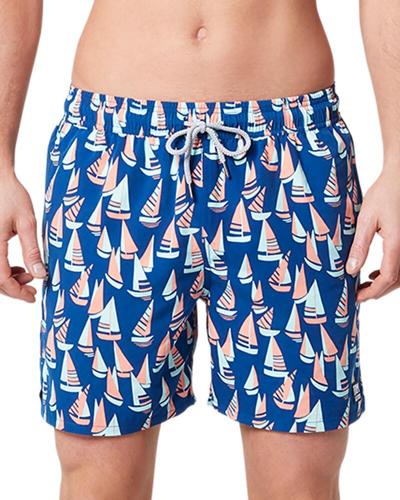 Tom & Teddy Sailboat Print 6 Swim Trunks Cover