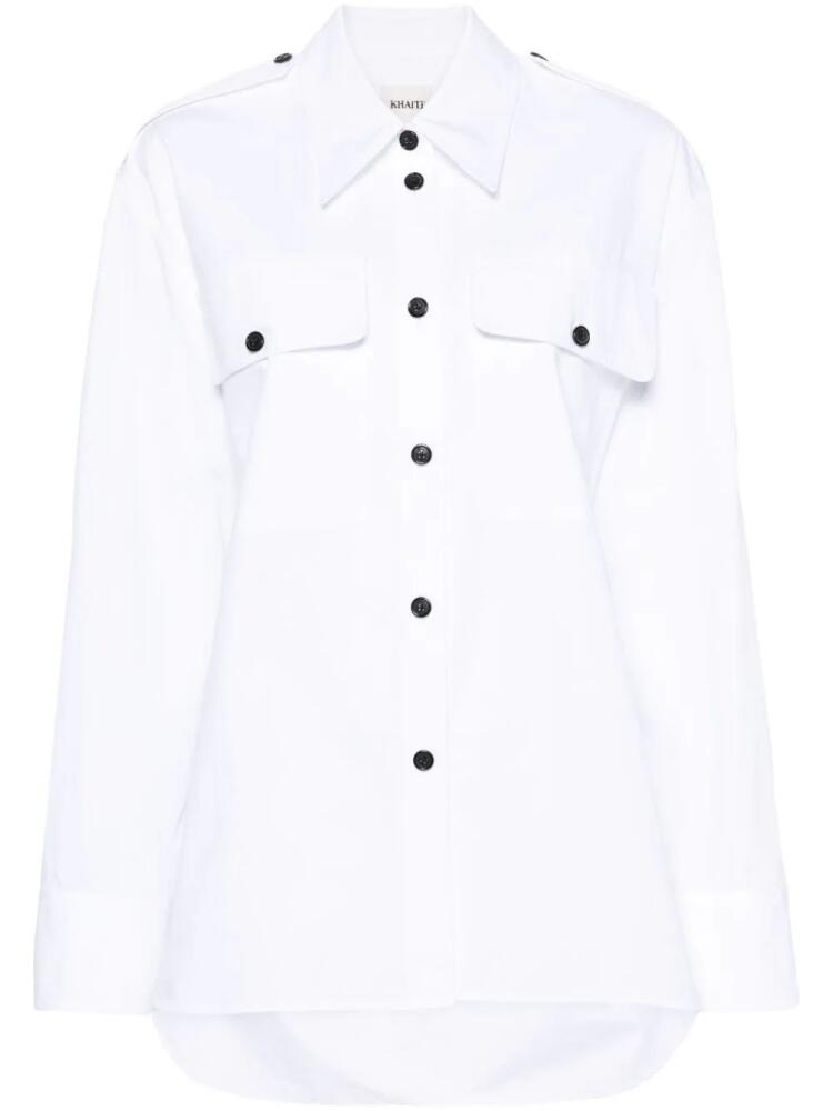 KHAITE button-up cotton overshirt - White Cover