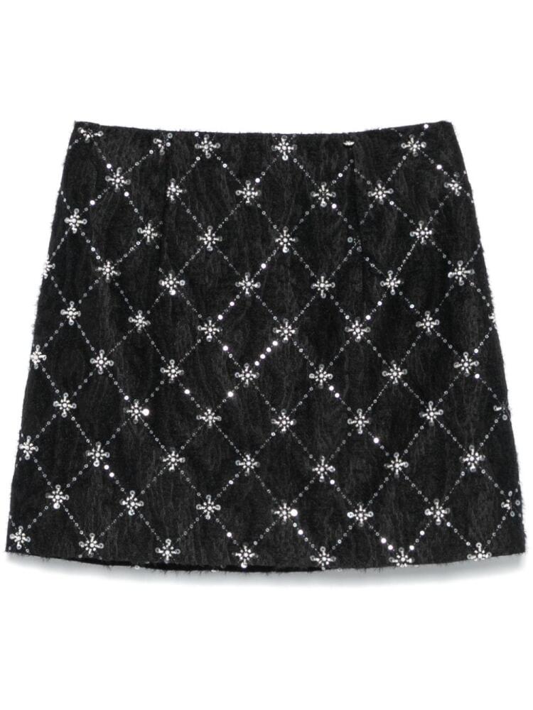 NISSA embroidered jacquard mini skirt - Black Cover