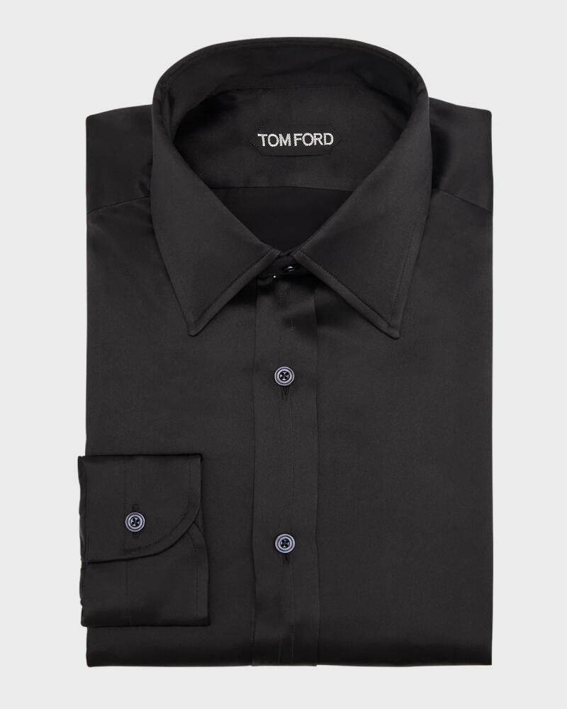 TOM FORD Men's Silk Charmeuse Slim-Fit Dress Shirt Cover