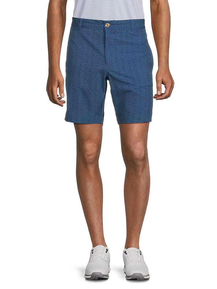 TailorByrd Men's Melanga Textured Flat Front Shorts - Navy Cover