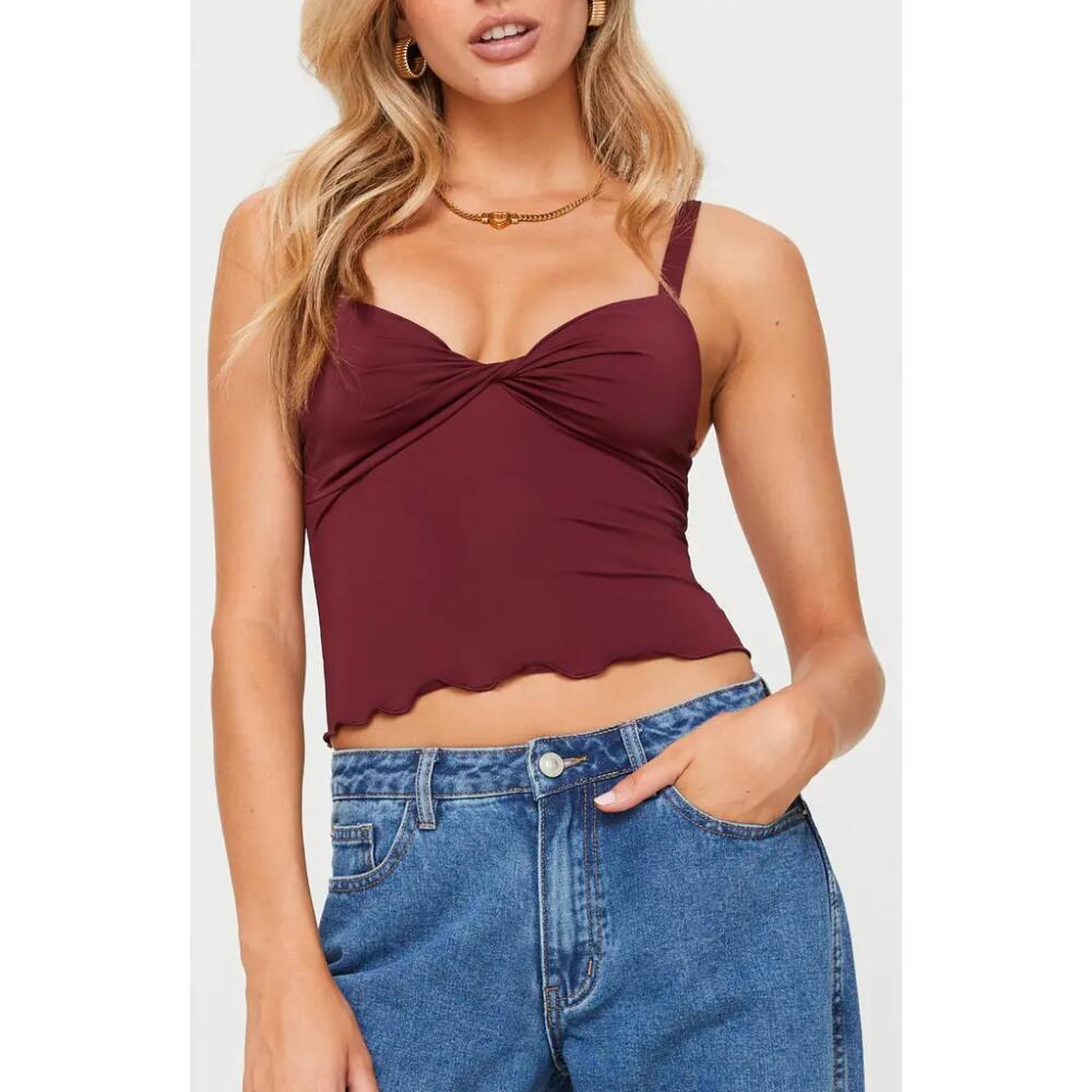 Princess Polly Greyer Twist Front Camisole in Dark Red Cover