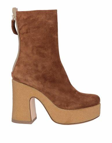 Agl Woman Ankle boots Camel Soft Leather Cover