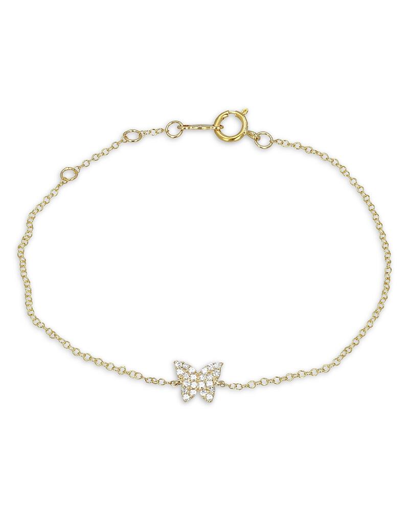 Moon & Meadow 14K Yellow Gold Mini Butterfly Pendant Bracelet with Diamonds, 0.1 ct. t. w. Cover