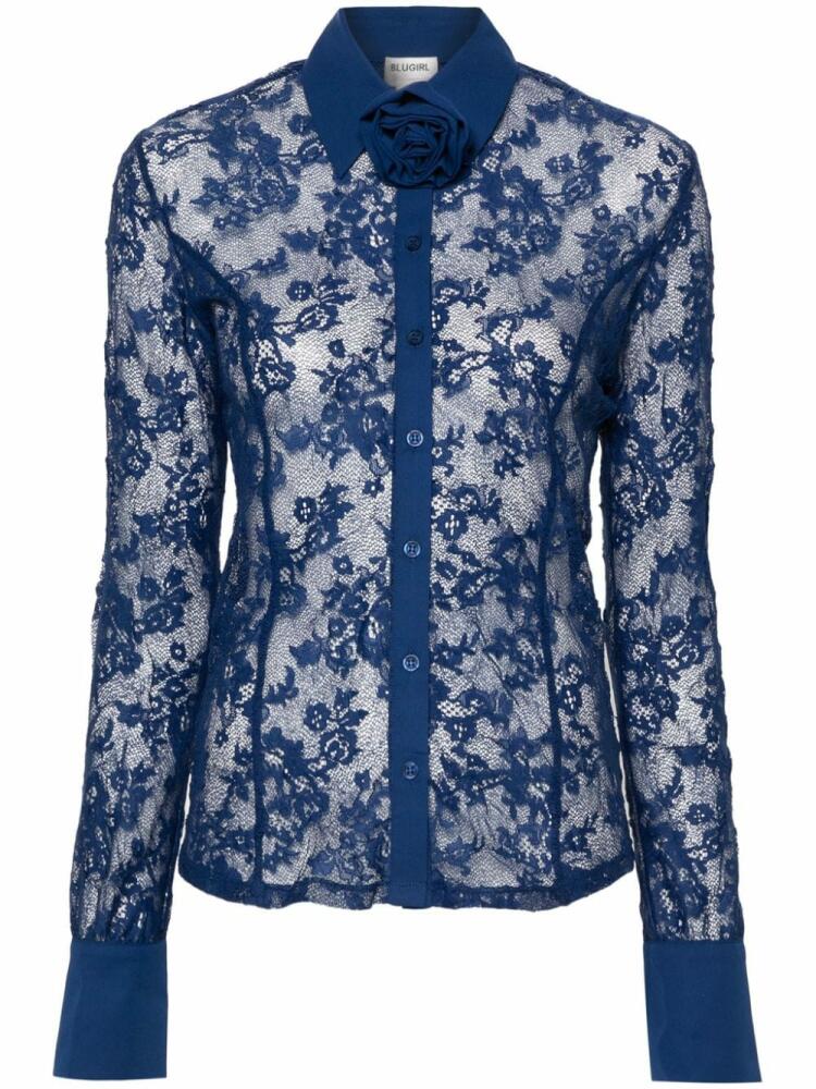 Blugirl floral-lace shirt - Blue Cover