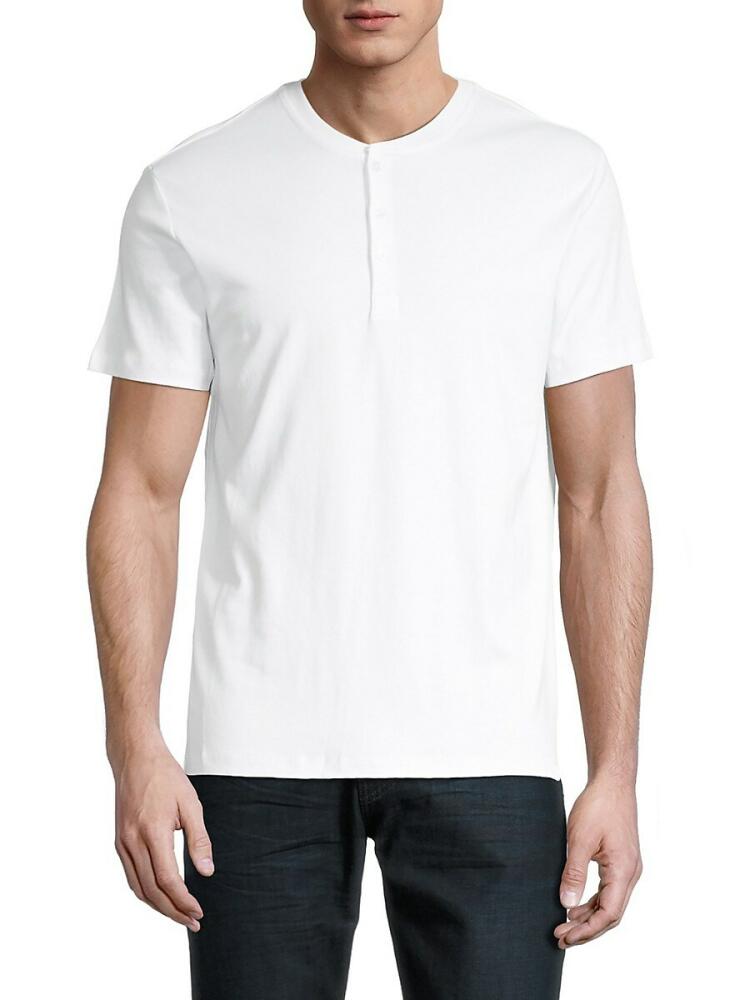 Saks Fifth Avenue Men's Ultraluxe Short Sleeve Henley - White Cover