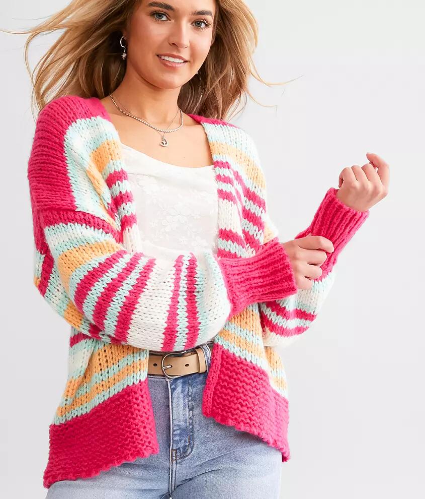 Willow & Root Slouchy Striped Cardigan Sweater Cover