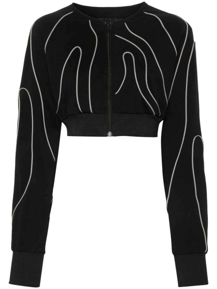 Y-3 piping-detail cropped jacket - Black Cover