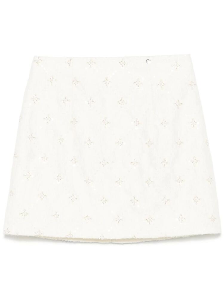 NISSA sequined jacquard mini skirt - White Cover