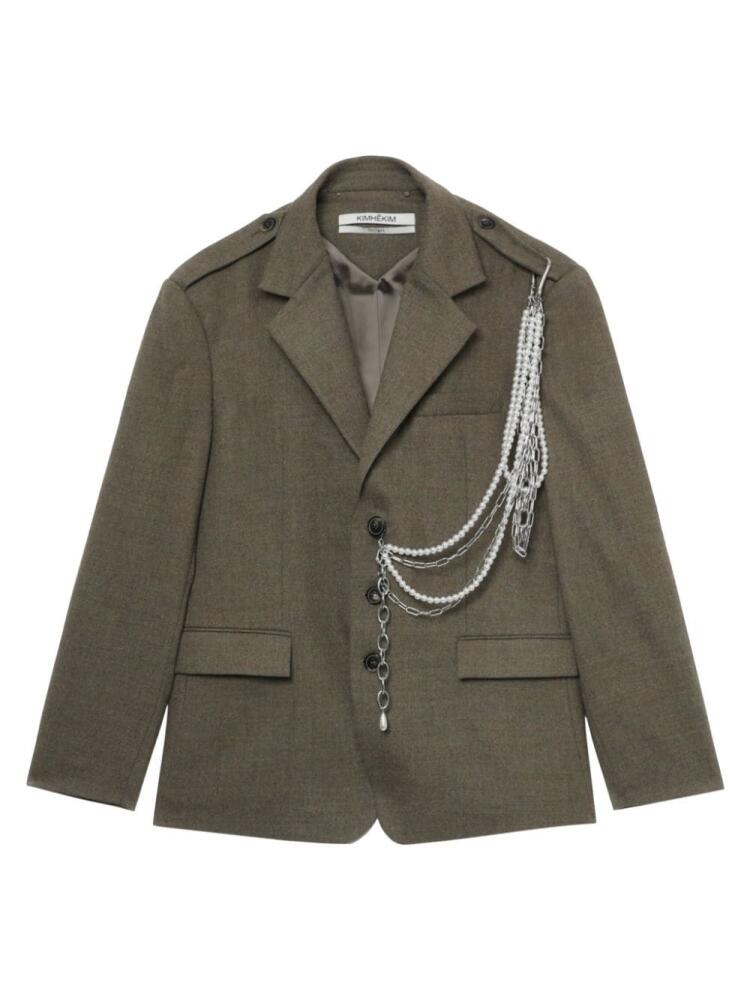 Kimhekim chain-link detailing blazer - Green Cover