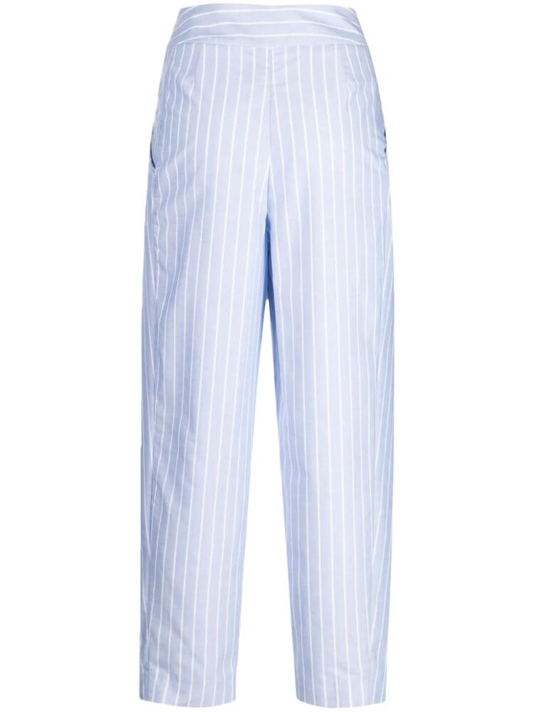 Palmer//Harding high-waisted striped cropped trousers - Blue Cover