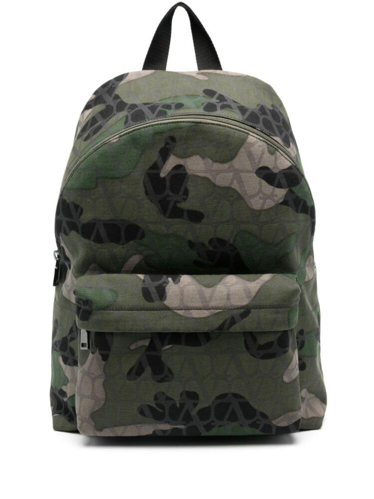 Valentino Garavani camouflage canvas backpack - Green Cover