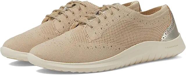 Cole Haan Zerogrand Meritt Stitchlite Oxford (Rye Knit/Gold Leather) Women's Flat Shoes Cover