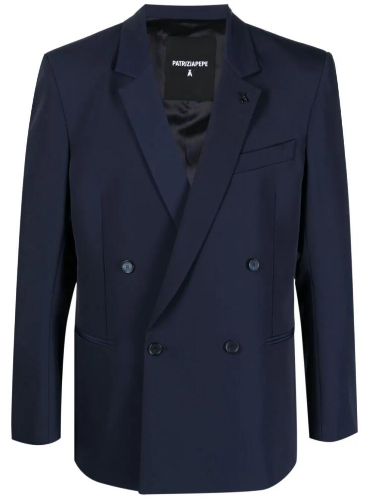 Patrizia Pepe notched-lapels double-breasted blazer - Blue Cover