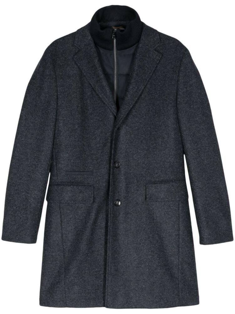 BOSS herringbone layered coat - Blue Cover