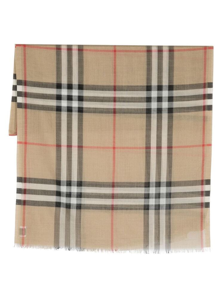 Burberry Exaggerated Check printed scarf - Neutrals Cover