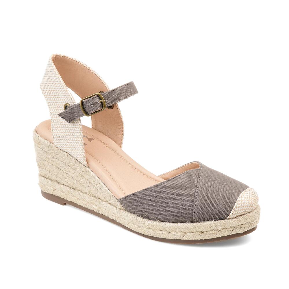 Journee Collection Wide Width Ashlyn Espadrille Wedge Sandal | Women's | Grey Cover