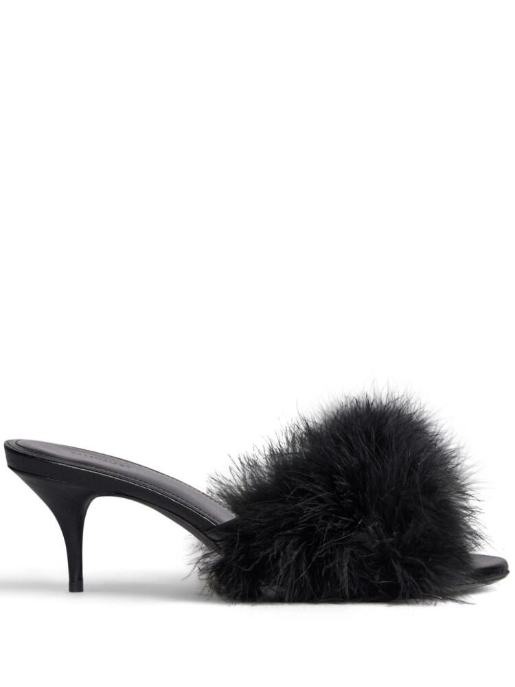 Balenciaga Boudoir 70mm feather mules - Black Cover