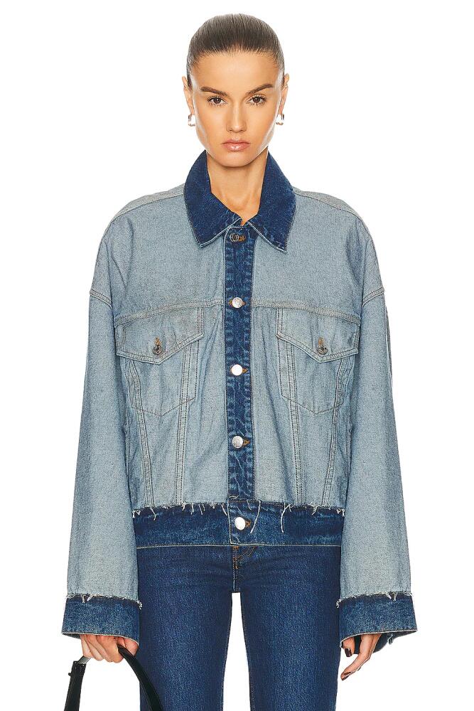 GRLFRND Christi Oversized Reversible Denim Jacket in Blue Cover