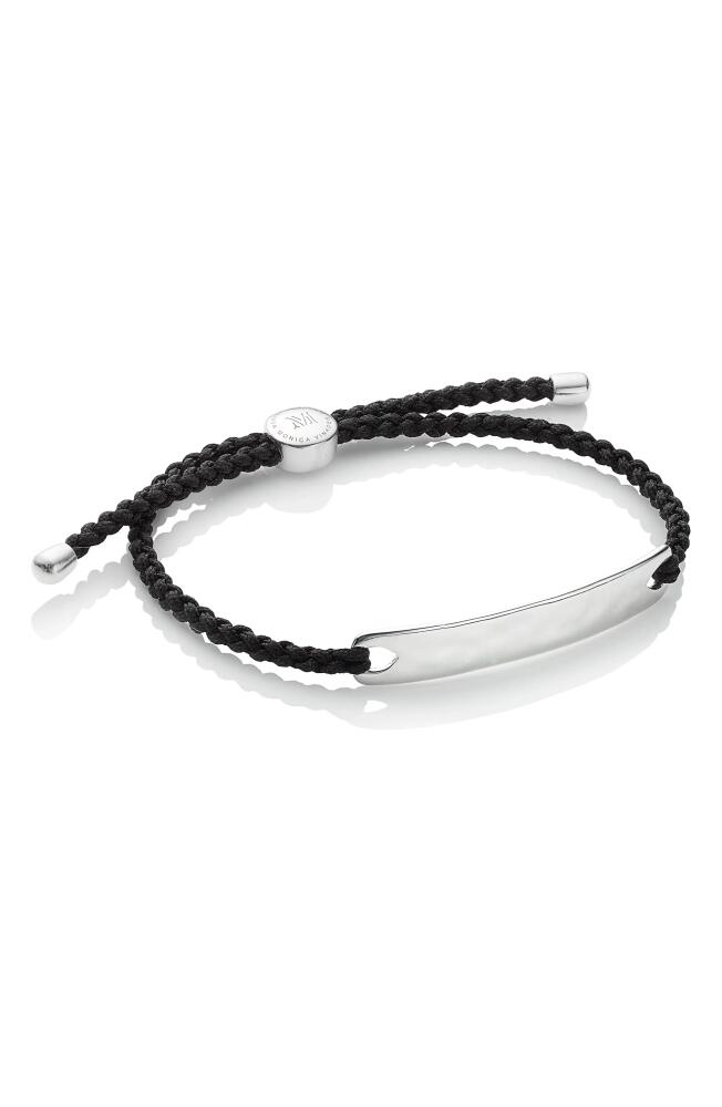 Monica Vinader Men's Havana Engravable Friendship Bracelet in Silver/Black Cover