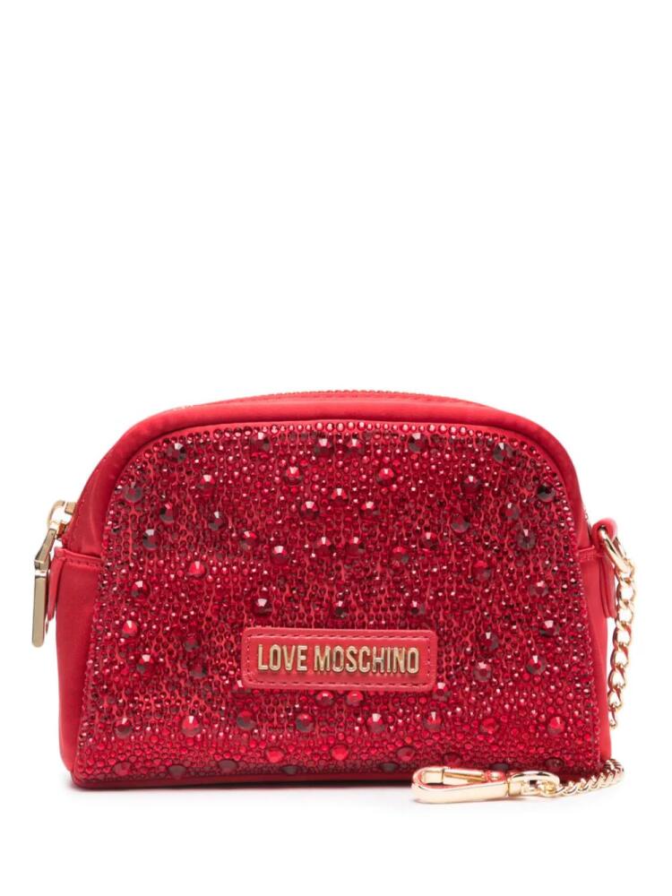 Love Moschino crystal-embellished makeup bag - Red Cover