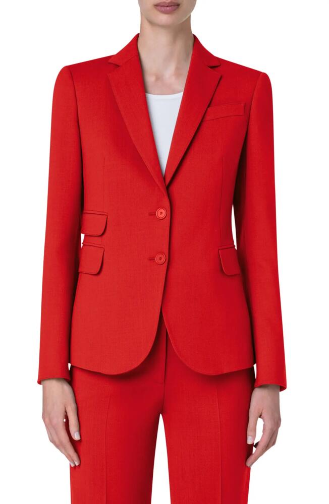 Akris punto Cool Wool Stretch Crepe Blazer in Red Cover