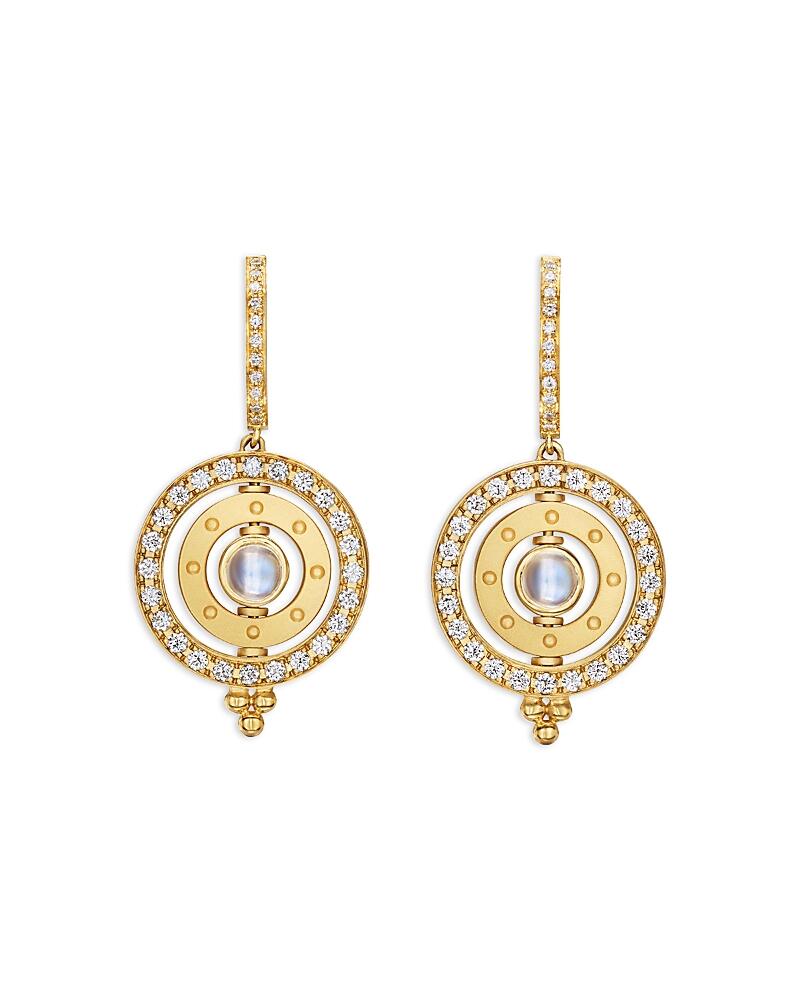 Temple St. Clair 18K Yellow Gold Fj Blue Moonstone & Diamond Orbital Drop Earrings Cover