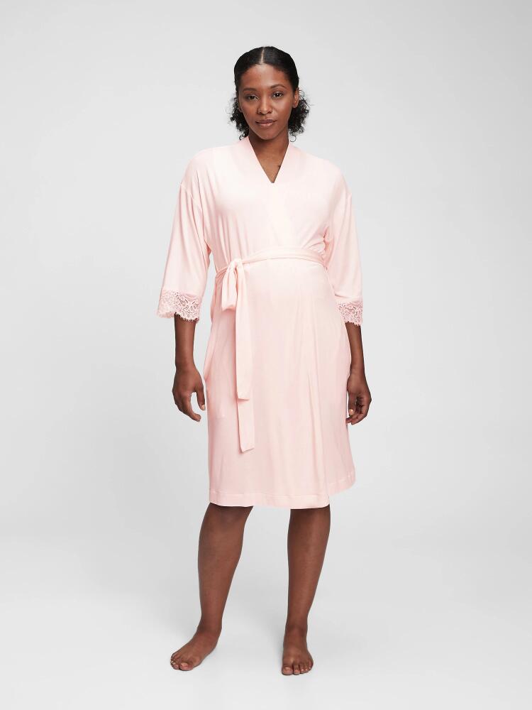 Gap Maternity Lace Trim Robe in Modal Cover