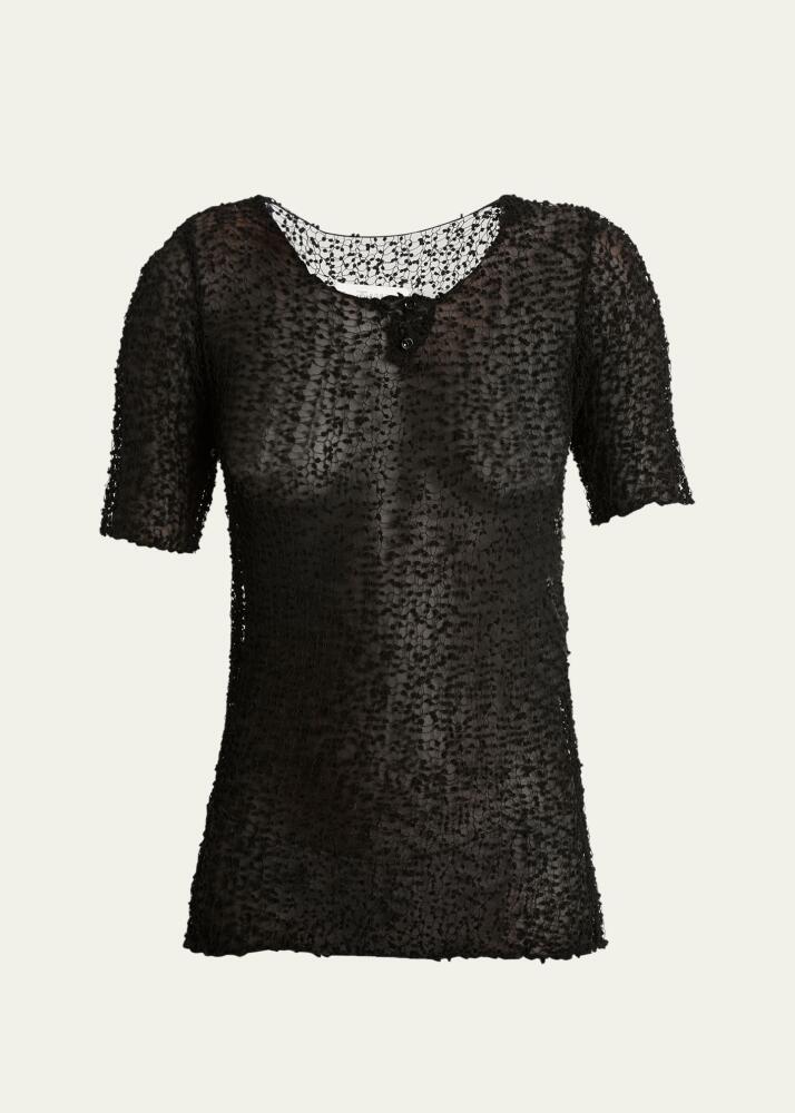 Maison Margiela Dotted Mesh Crew-Neck Knit Top Cover