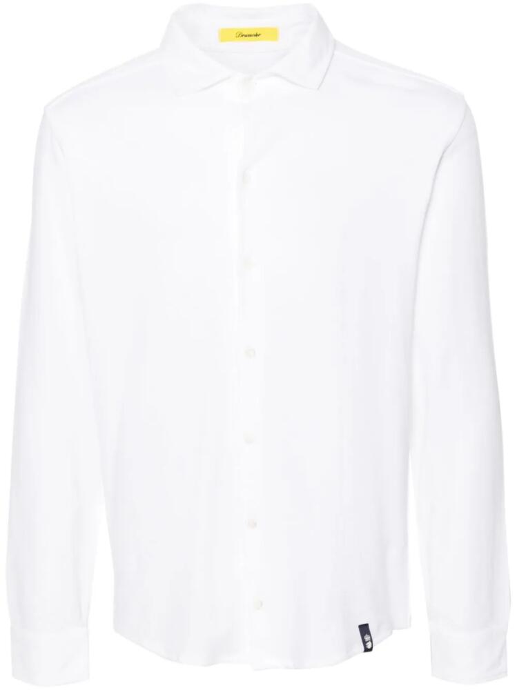 Drumohr piqué-weave cotton shirt - White Cover