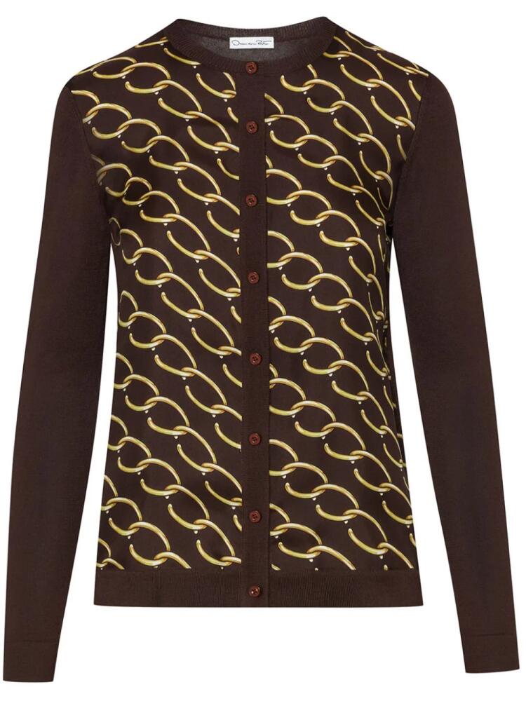 Oscar de la Renta Oscar chain-link cardigan - Brown Cover