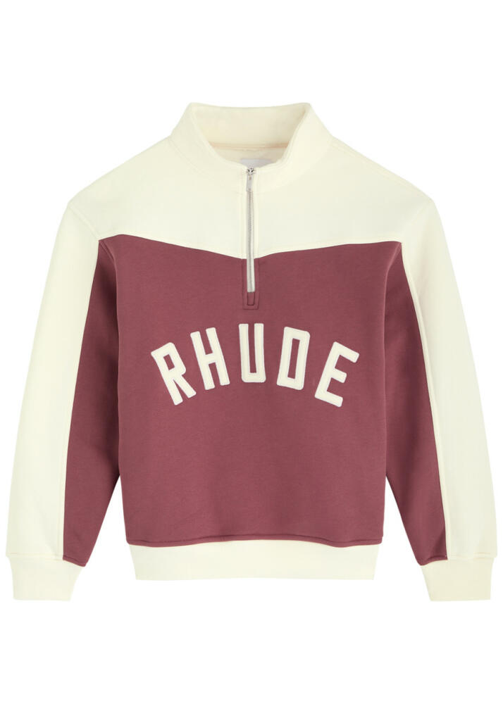 Rhude Chamonix Half-zip Cotton Sweatshirt - Maroon Cover