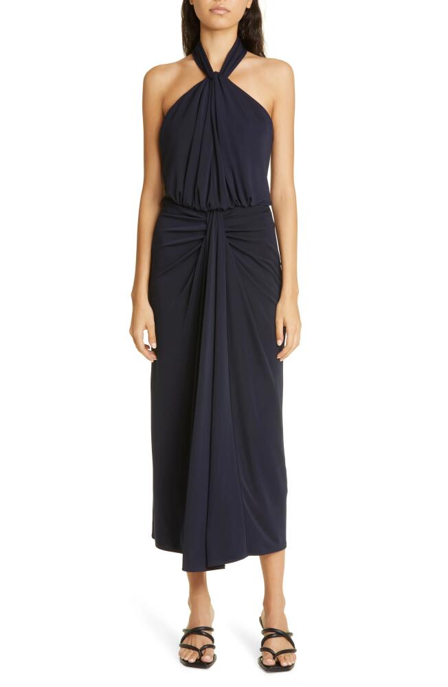 Cinq à Sept Kaily Halter Midi Dress in Navy Cover