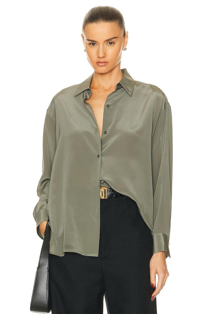 NILI LOTAN Julien Shirt in Green Cover