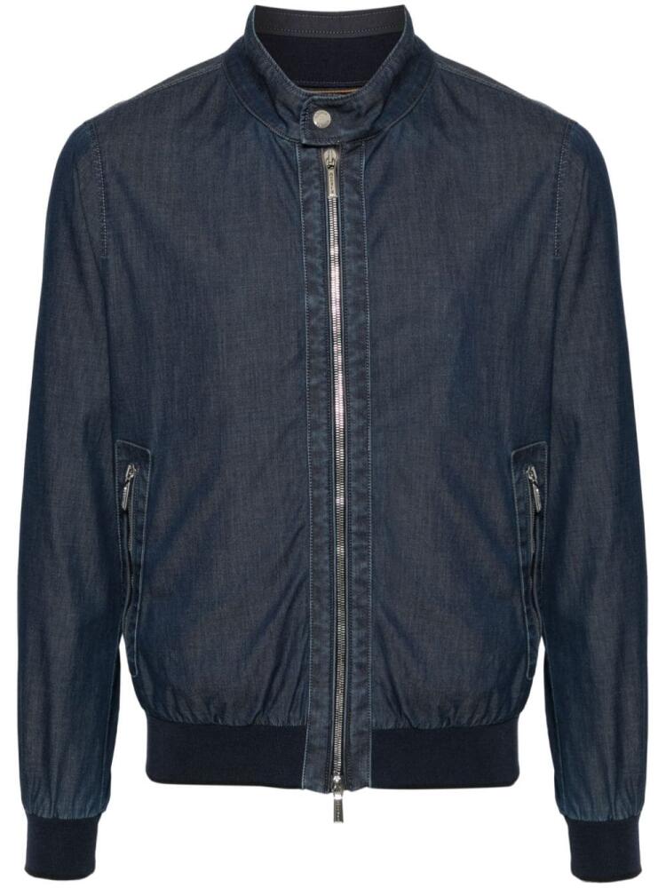 Moorer Alberti-Cst chambray bomber jacket - Blue Cover