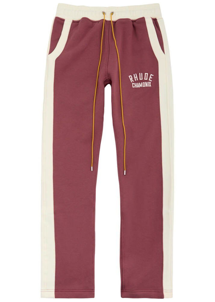 Rhude Chamonix Logo Cotton Sweatpants - Maroon Cover