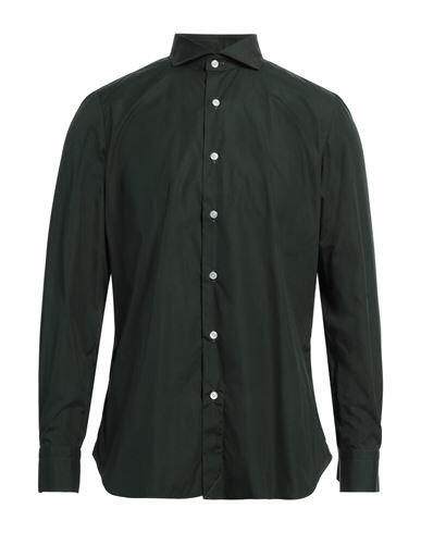 Finamore 1925 Man Shirt Dark green Size 15 ½ Cotton Cover