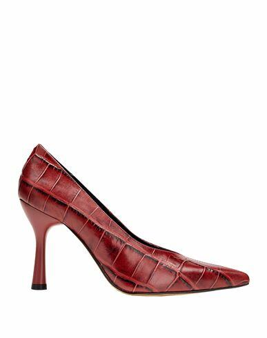 8 By Yoox Croc Printed Leather Pump Woman Pumps Burgundy Calfskin Cover